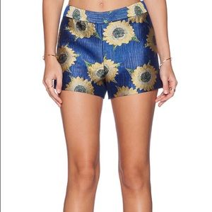 Alice & Olivia sunflower print shorts